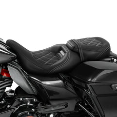 C.C. RIDER Touring Seat Two Piece 2 Up Seat Low Profile Driver Passenger Seat Octane For Road Glide Street Glide Road King, 2009-2023