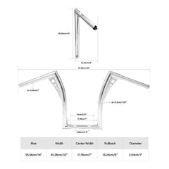 Custom Chrome 1.25" Fat Handlebar 14" Rise Hanger Bar Chrome Gloss Black Fit For Harley Electra Glide FLHT