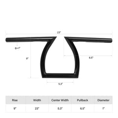 Custom Chrome 1" Handlebar Z style Gloss Black Chrome Fits For Harley Chopper Bobber Softail Dyna Sportster Black