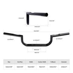 Jammer 1" Upsides Handlebars Vintage Custom Models 5" Rise 28.3" Width Gloss Black Chrome