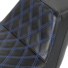 Gel Seat C.C. RIDER Dyna Step Up Seat 2 up Seat Lattice Stiching For Low Rider Fat Bob FXD/FXDWG, 2006-2017