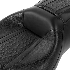 C.C. RIDER Touring Seat 2 up Seat Driver Passenger Seat Bareback Gator For Harley Touring Street Glide Road Glide Electra Glide, 2008-2023