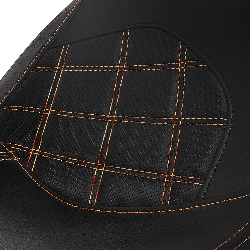 C.C. RIDER VT750C2 VT750C2B One Piece Seat Orange Lattice Stitiching Fit Honda Shadow Spirit 2007-2015 Shadow Phantom 2009-2024