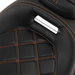 C.C. RIDER Touring Seat Two Piece 2 Up Seat Low Profile Driver Passenger Seat Octane For Road Glide Street Glide Road King, 2009-2023