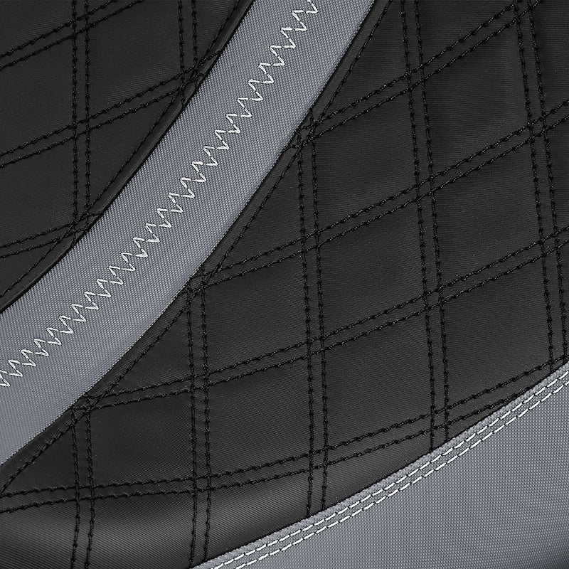 C.C. RIDER Touring Seat One Piece 2 Up Seat Driver Passenger Seat Black Carbon Fiber Stitching For Street Glide Road Glide, 2023-2025