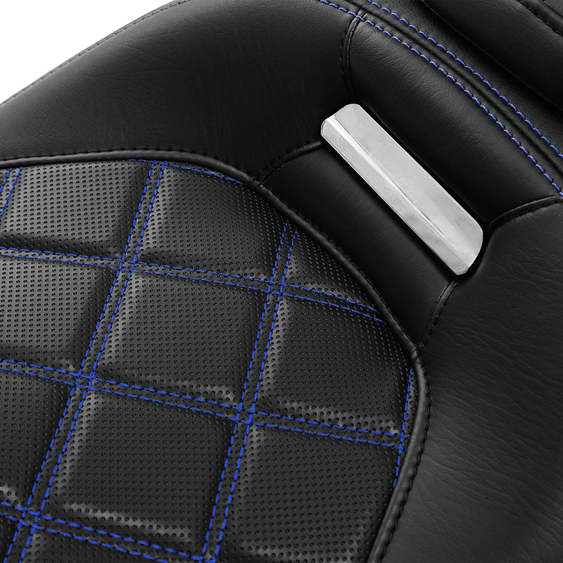 C.C. RIDER Touring Seat Two Piece 2 Up Seat Low Profile Driver Passenger Seat Octane For Road Glide Street Glide Road King, 2009-2023