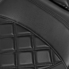 C.C. RIDER Touring Seat One Piece 2 Up Seat Driver Passenger Seat Black Diamond For Road Glide Street Glide, 2023-2024