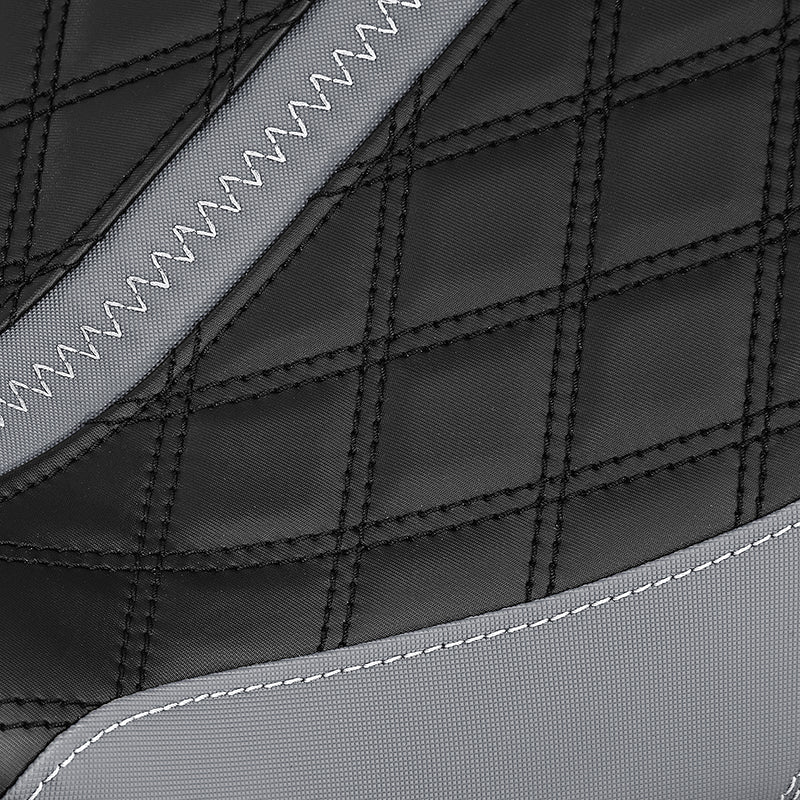 C.C. RIDER Touring Seat Two Piece 2 Up Seat Driver Solo Seat Passenger Seat Gray Stitching For CVO Road Glide CVO Street Glide, 2023-2025