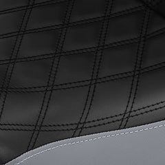 C.C. RIDER VN900 Vulcan Classic One Piece Seat Standard Driver Passenger Seat Grey Stripe For Kawasaki Vulcan Classic, 2006-2025