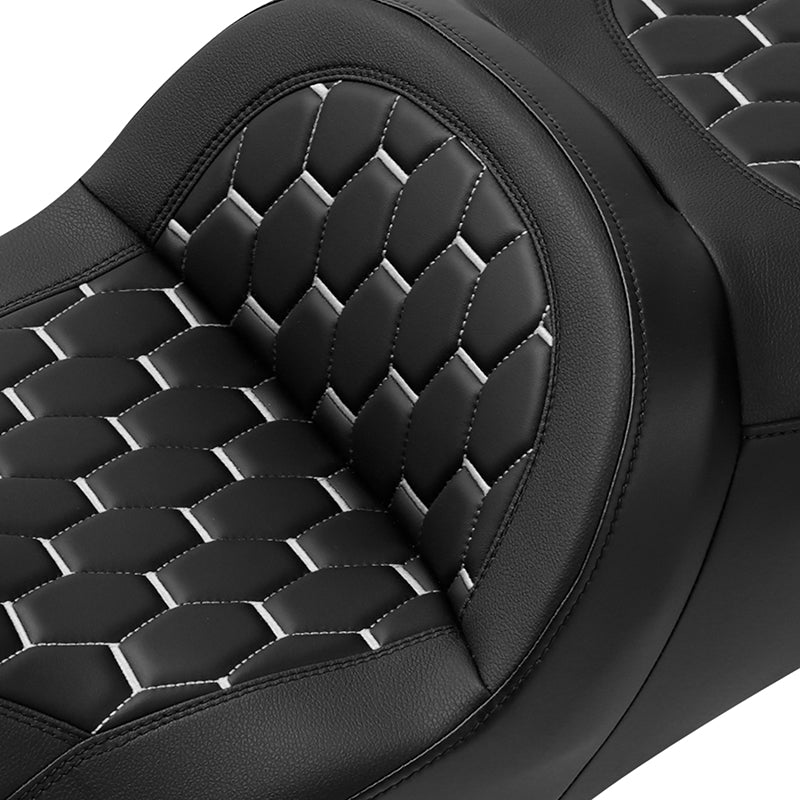 C.C. RIDER Touring Seat 2 Up Seat Driver Passenger Seat With Backrest For Harley CVO Road Glide Electra Glide Street Glide Road King, 2009-2023