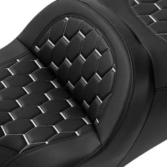 C.C. RIDER Touring Seat 2 Up Seat Driver Passenger Seat With Backrest For Harley CVO Road Glide Electra Glide Street Glide Road King, 2009-2023