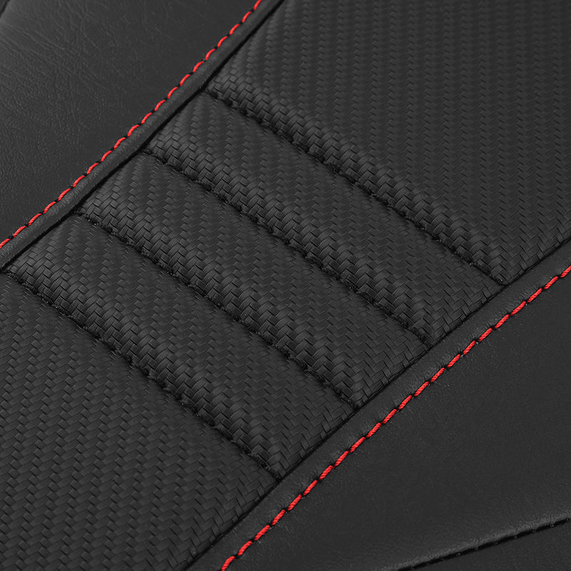 C.C. RIDER YZF R6 YZF R6S Front And Rear Seat Black Red Carbon Fiber Stitching For YAMAHA YZFR6 2003-2005 YZFR6S 2006-2009