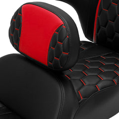 C.C. RIDER Rider Backrest 2 Up Seat Driver Backrest Pad For Harley Touring CVO Street Glide Road Glide Electra Glide Road King, 1988-2025