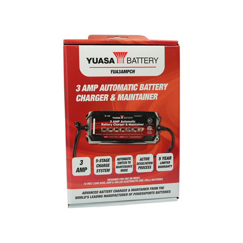YUASA 3 Amp Charger & Maintainer (12V)