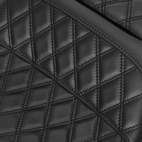 C.C. RIDER Touring Seat One Piece 2 Up Seat Driver Passenger Seat Black Lattice For Road Glide Street Glide, 2023-2024