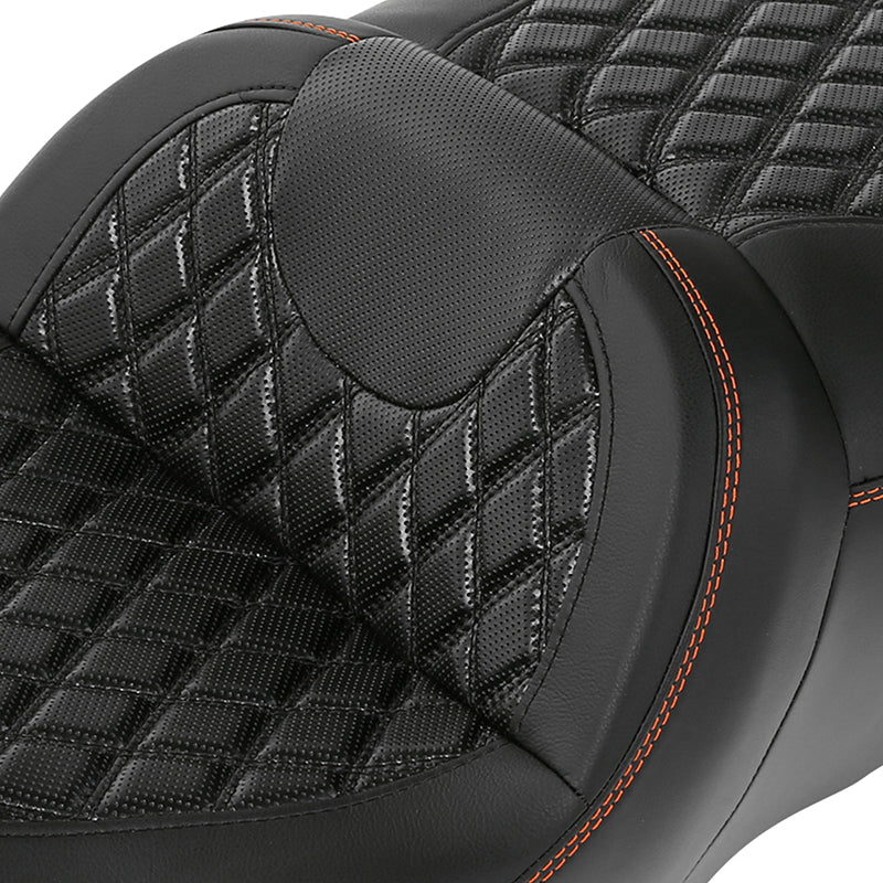 Gel Seat C.C. RIDER Touring Seat 2 Up Seat Driver Passenger Seat For Harley CVO Road King Road Glide Electra Glide Street Glide, 2009-2023