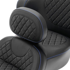 C.C. RIDER Rider Backrest 2 Up Seat Driver Backrest Pad For Harley Touring CVO Street Glide Road Glide Electra Glide Road King, 1988-2025