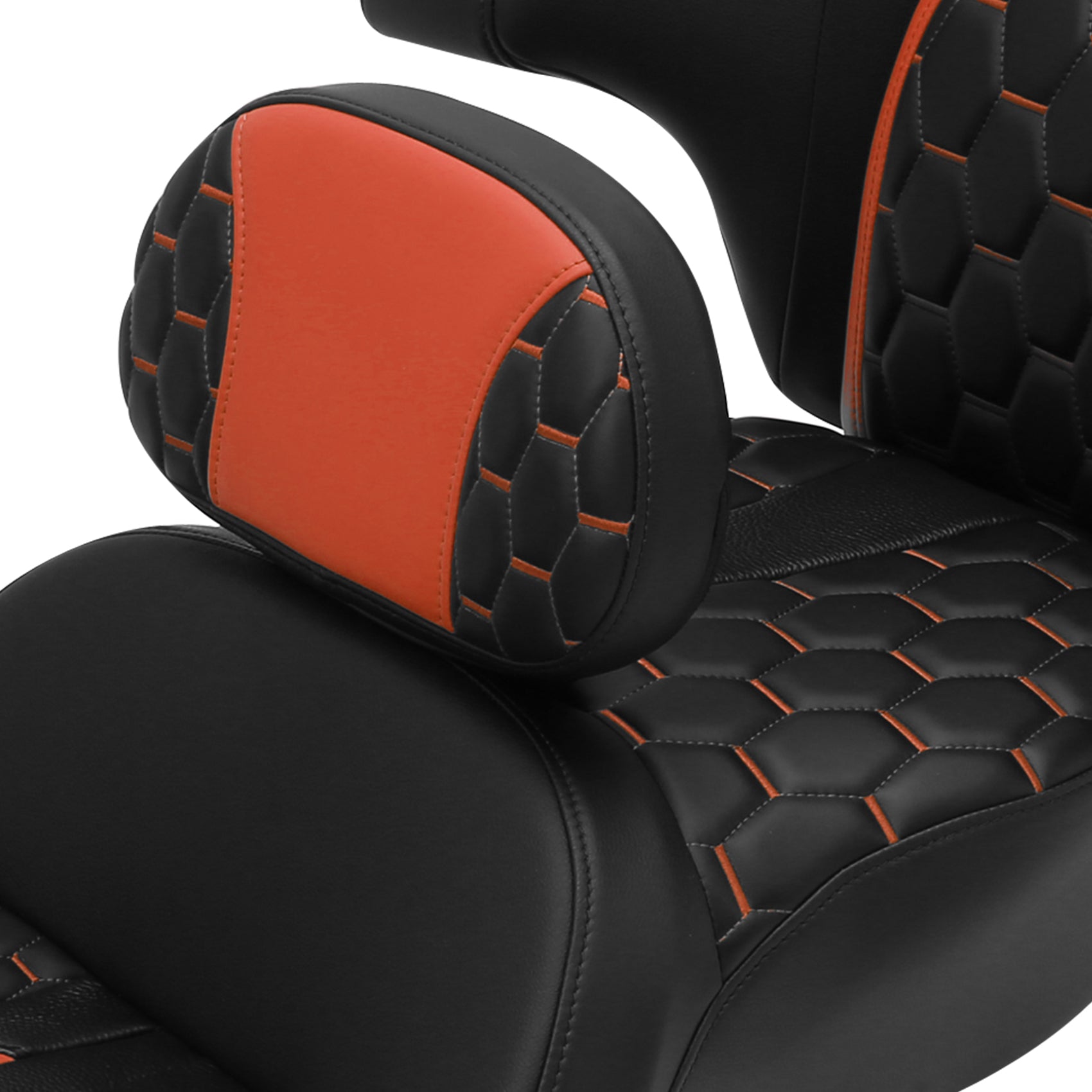 C.C. RIDER Rider Backrest 2 Up Seat Driver Backrest Pad For Harley Touring CVO Street Glide Road Glide Electra Glide Road King, 1988-2025