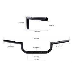 Jammer 1" Upsides Handlebars Vintage Custom Models 5" Rise 28.3" Width Gloss Black Chrome