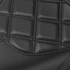 C.C. RIDER Dyna Step Up Seat 2 Up Seat Black Diamond Stitching For Dyna Wide Glide Super Glide, 1996-2003
