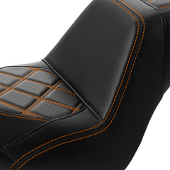 Gel Seat C.C. RIDER Softail Step Up Seat 2 Up Seat Diamond Stitching For Softail Street Bob FXBB Standard FXST Models 2018-2025