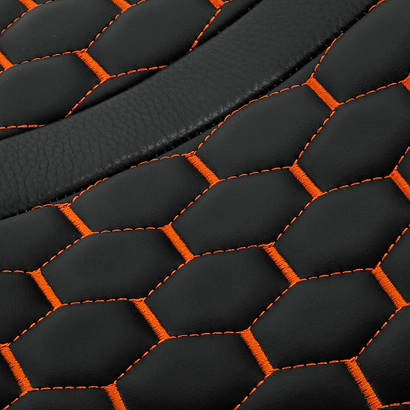 C.C. RIDER Orange Honeycomb Sportster Seat 2 up Seat Iron 883 Iron 1200 XL883 XL1200 Bobbor Seat, 2004-2023