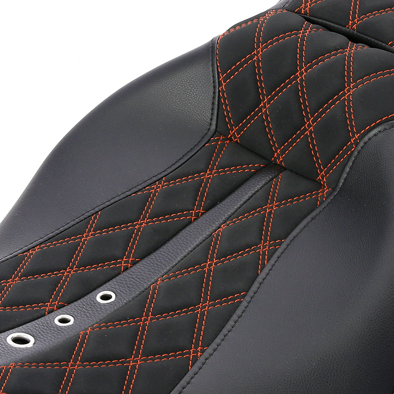 C.C. RIDER Touring Seat 2 up Seat Driver Passenger Seat Custom Motorcycle Seat For Harley Touring Electra Glide Street Glide Road Glide, 2008-2023