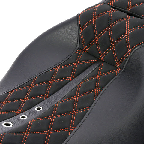 C.C. RIDER Touring Seat 2 up Seat Driver Passenger Seat Custom Motorcycle Seat For Harley Touring Electra Glide Street Glide Road Glide, 2008-2023