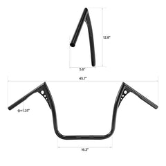 Custom Chrome 1"Handlebar 14" Rise Ape Hanger Bar Chrome Gloss Black Fits For 82-13 Harley Touring FLH/FLHT Black