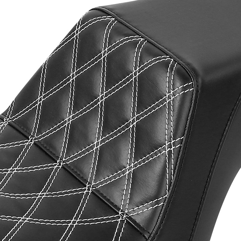 Gel Seat C.C. RIDER Dyna Step Up Seat 2 up Seat Lattice Stiching For Fat Bob Low Rider FXD/FXDWG, 2006-2017