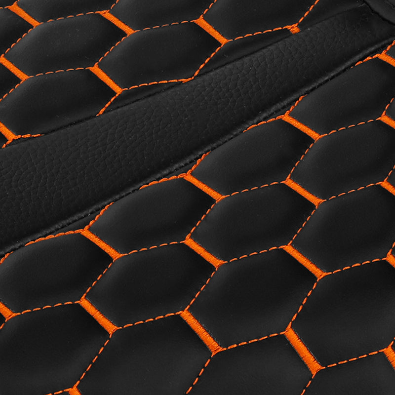 C.C.RIDER Sportster Seat Front Solo Seat Driver Rider Cushion Orange Honeycomb Stitching, 2010-2023 XL models