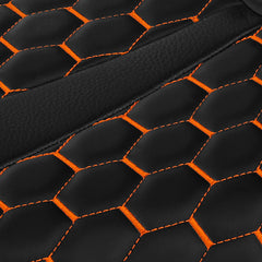 C.C.RIDER Sportster Seat Front Solo Seat Driver Rider Cushion Orange Honeycomb Stitching, 2010-2023 XL models