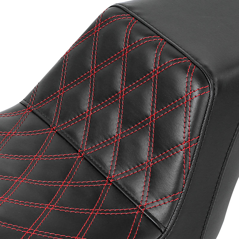 Gel Seat C.C. RIDER Dyna Step Up Seat 2 up Seat Lattice Stiching For Low Rider Fat Bob FXD/FXDWG, 2006-2017