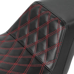 Gel Seat C.C. RIDER Dyna Step Up Seat 2 up Seat Lattice Stiching For Low Rider Fat Bob FXD/FXDWG, 2006-2017