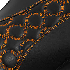 C.C. RIDER YZF R1 Front And Rear Seat For YAMAHA YZFR1 Black Orange Circle Pattern, 2007-2008