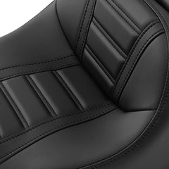 C.C. RIDER Touring Seat 2 Up Seat Driver Passenger Seat Black For Harley CVO Street Glide Road King Road Glide Electra Glide, 1997-2007