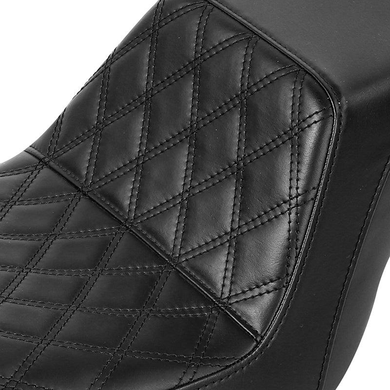 Gel Seat C.C. RIDER Dyna Step Up Seat 2 up Seat Lattice Stiching For FXD/FXDWG Low Rider Fat Bob, 2006-2017