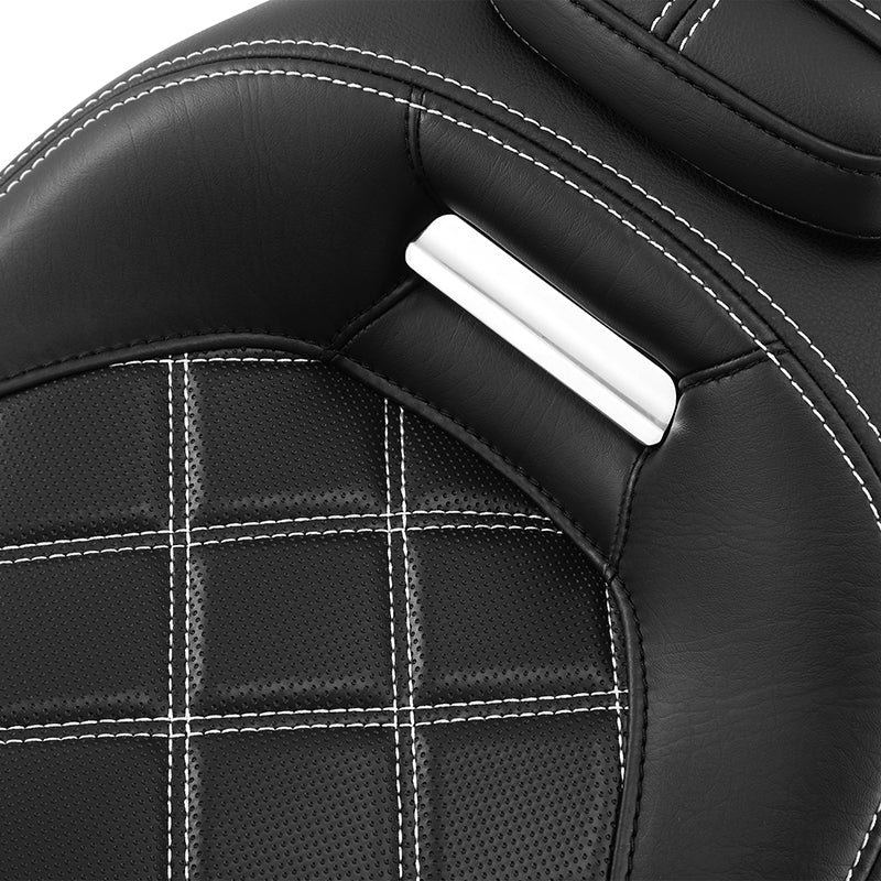 C.C. RIDER Touring Seat Two Piece 2 Up Seat Low Profile Driver Passenger Seat Octane For Road Glide Street Glide Road King, 2009-2023