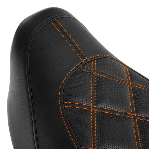 C.C. RIDER Dyna Step Up Seat 2 up Seat Diamond Stitching For Fat Bob FXD/FXDWG Dyna Low Rider, 2006-2017