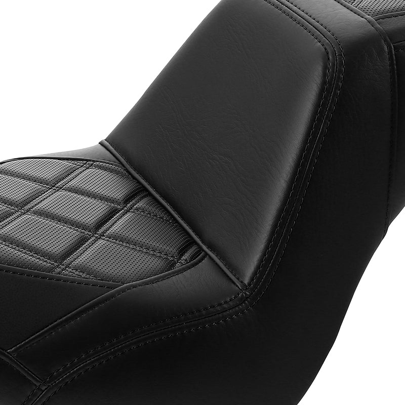 Gel Seat C.C. RIDER Softail Step Up Seat 2 Up Seat Diamond Stitching For Softail Street Bob FXBB Standard FXST Models 2018-2025