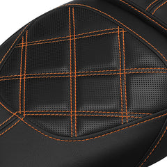 C.C. RIDER Sportster Seat 2 Piece Seat Driver And Passegner Seat Orange Lattice Stitching Fit For Harley Sportster S RH1250S 2021-Later