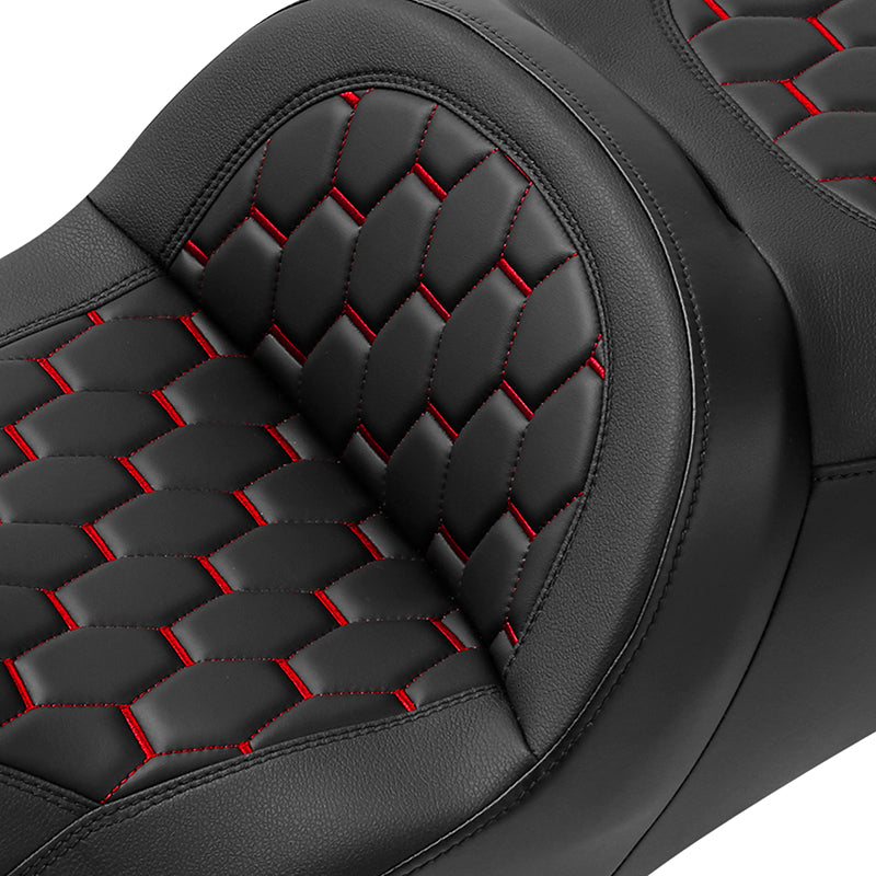 Gel Seat C.C. RIDER Touring Seat 2 Up Seat Driver Passenger Seat For Harley CVO Road King Road Glide Electra Glide Street Glide, 2009-2023