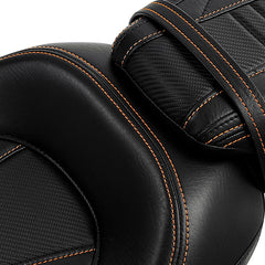 C.C. RIDER Touring Seat Two Piece 2 Up Seat Low Profile Driver Passenger Seat Bulllet For Road King Road Glide Street Glide, 2009-2023