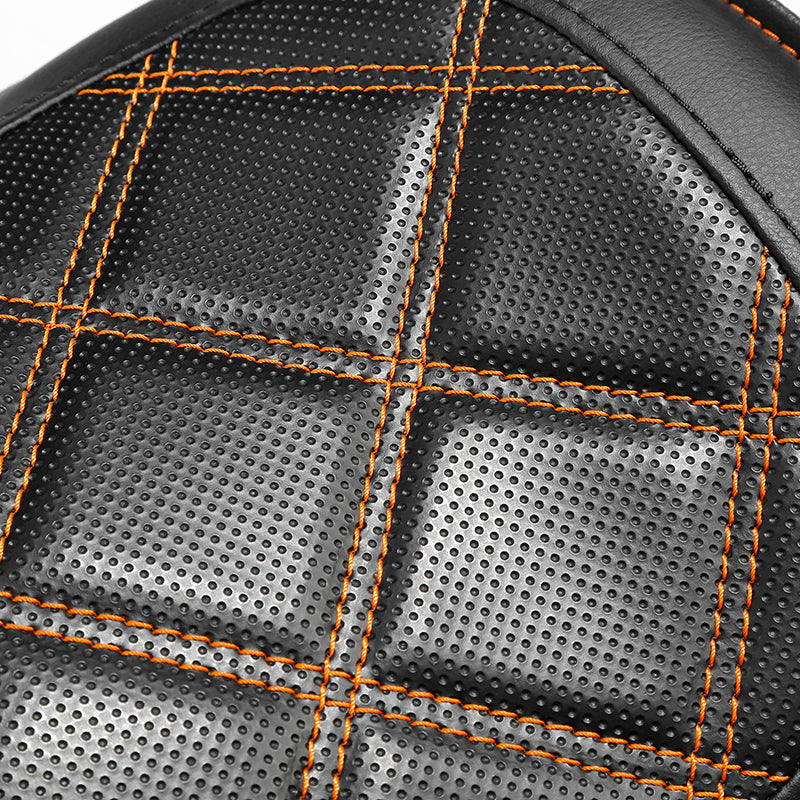 C.C. Rider Alcantara Solo Spring Seat for Harley Dyna Super Glide/Wide Glide 2007-2017 (Orange & Black)