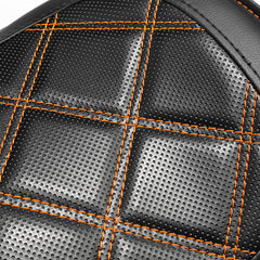 C.C. Rider Alcantara Solo Spring Seat for Harley Dyna Super Glide/Wide Glide 2007-2017 (Orange & Black)