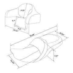 C.C.RIDER Indian Chieftain 2 Up Seat Touring Motorcycle Seat With Passenger Backrest Pad, 2014-2025