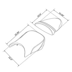 C.C. RIDER Ninja ZX6R, ZX636, ZX6RR, ZX600 Front And Rear Seat For Kawasaki Black Diamond Stitch, 2005-2006