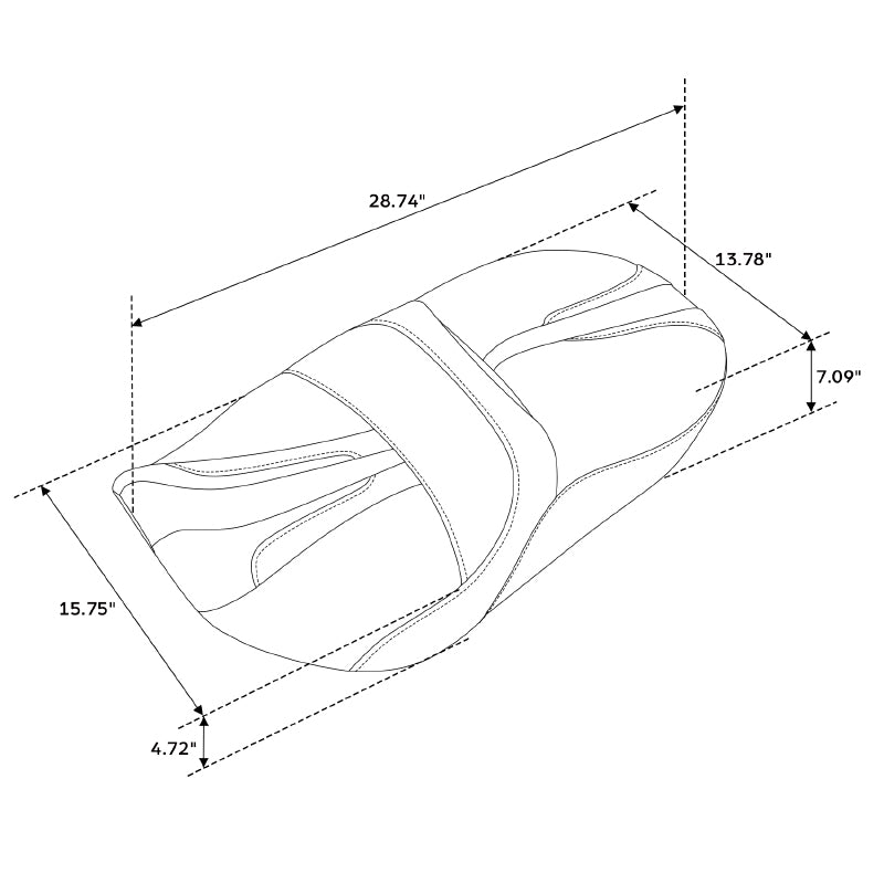 C.C. RIDER Touring Seat One Piece 2 Up Seat Driver Passenger Seat Honeycomb For Street Glide Road Glide, 2023-2025