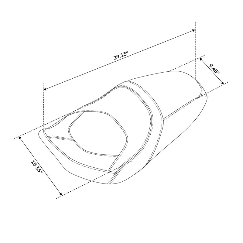 C.C. RIDER Touring Seat One Piece 2 Up Seat Driver Passenger Seat Black Carbon Fiber Stitching For Street Glide Road Glide, 2023-2025