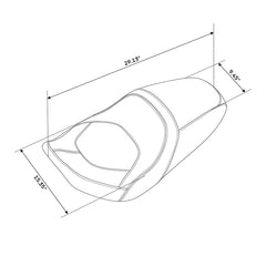 C.C. RIDER Touring Seat One Piece 2 Up Seat Driver Passenger Seat Black Carbon Fiber Stitching For Street Glide Road Glide, 2023-2025